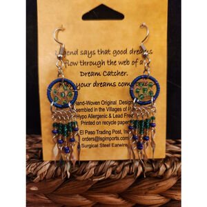 Dreamcatcher Paso Trading Post Earrings Blue Green